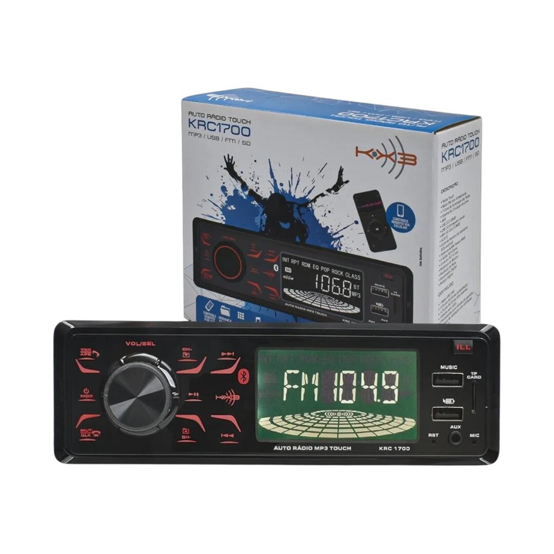 RADIO AUTOMOTIVO COM ENTRADA MP3 PAINEL TOUCH LED/USB/SD KX3